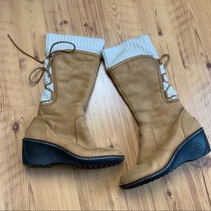 COPY - UGG Tan Skylar Wedge Knit Lace Up Boots size 9